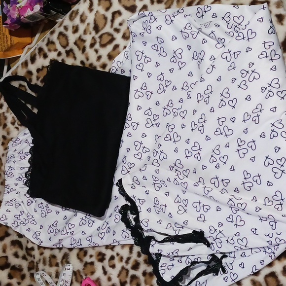 FINAL Price before donated. Fashion Bug Sleepwear B & W Hearts 2pc Pjs Sz M - Picture 11 of 15